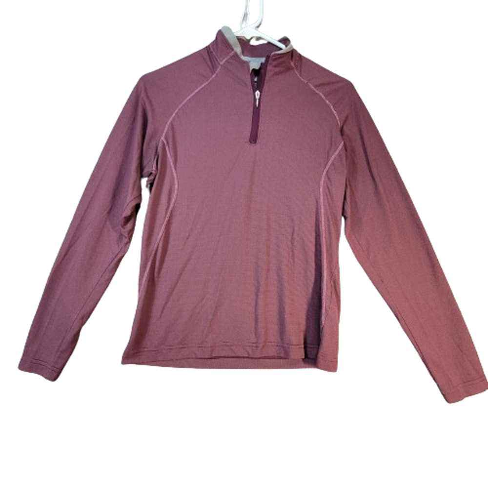 Columbia Womens Titanium Jacket Red Long Sleeve 1/4 Zip Pullover Size S Yoga